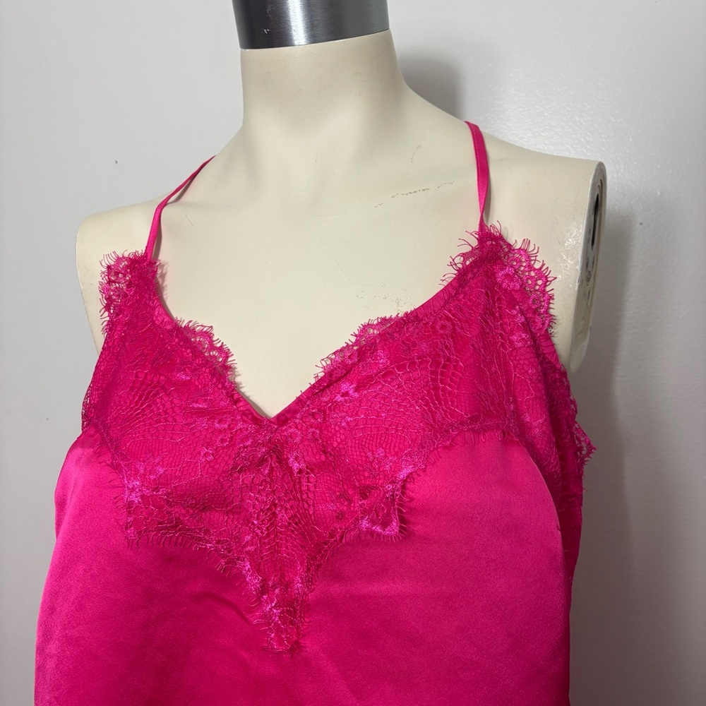 NWT Ellison hot pink Lace Trim Cami Top - Picture 3 of 6